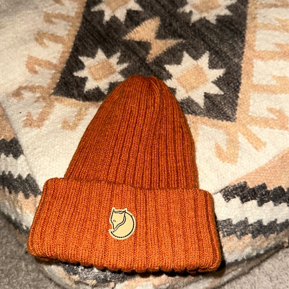 Fjallraven Orange Wool Byron Beanie